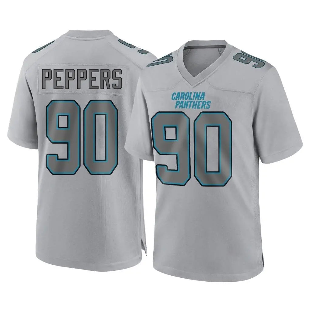 C.Panthers #90 Julius Peppers Player Gray Atmosphere Fashion Game Gdoa Stitched Jerseys