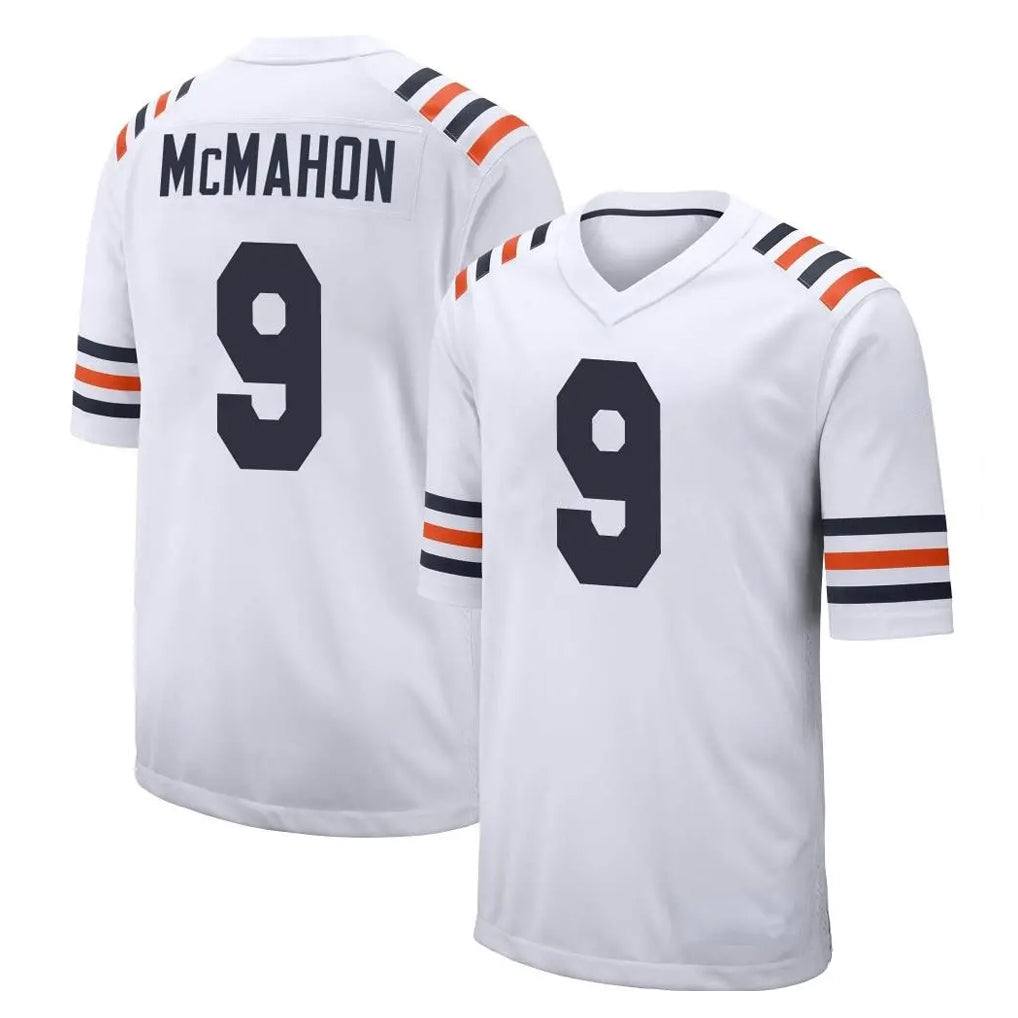 C.Bears #9 Jim McMahon Player White Classic Home Game Gdoa Stitched Jerseys