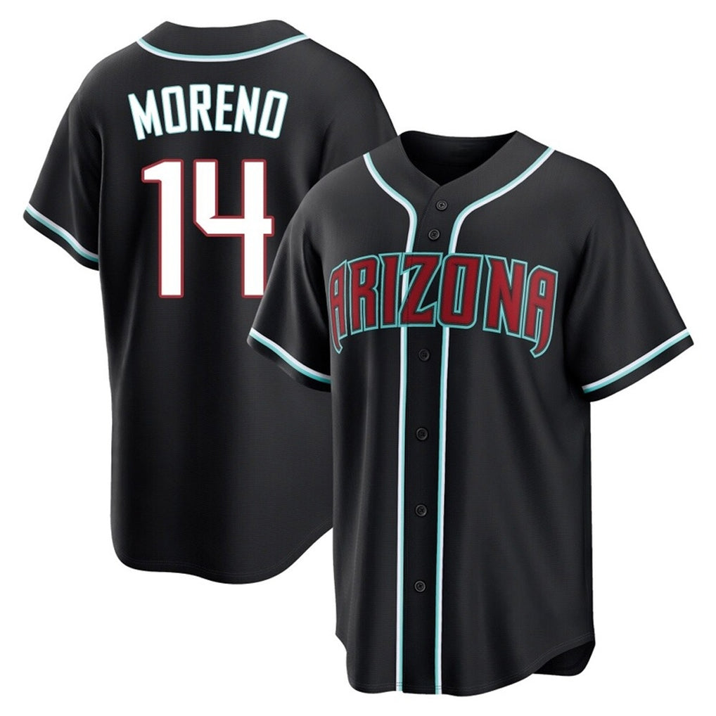A.Diamondbacks #14 Gabriel Moreno Player Black Home Game Gdoa Stitched Jerseys