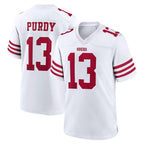 SF.49ers #13 Brock Purdy Player White Game Home Gdoa Stitched Jerseys