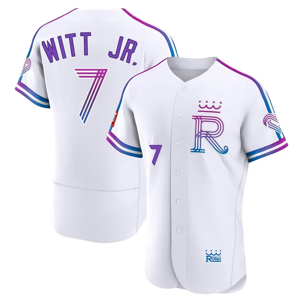 KC.Royals #7 Bobby Witt Jr. Player White 2026 City Connect Limited Elite Home Gdoa Stitched Jerseys