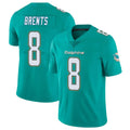 M.Dolphins #8 JuJu Brents Player Aqua Limited Vapor Untouchable Home Game Gdoa Stitched Jerseys