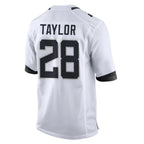 J.Jaguars #28 Fred Taylor Player White Home Game Gdoa Stitched Jerseys