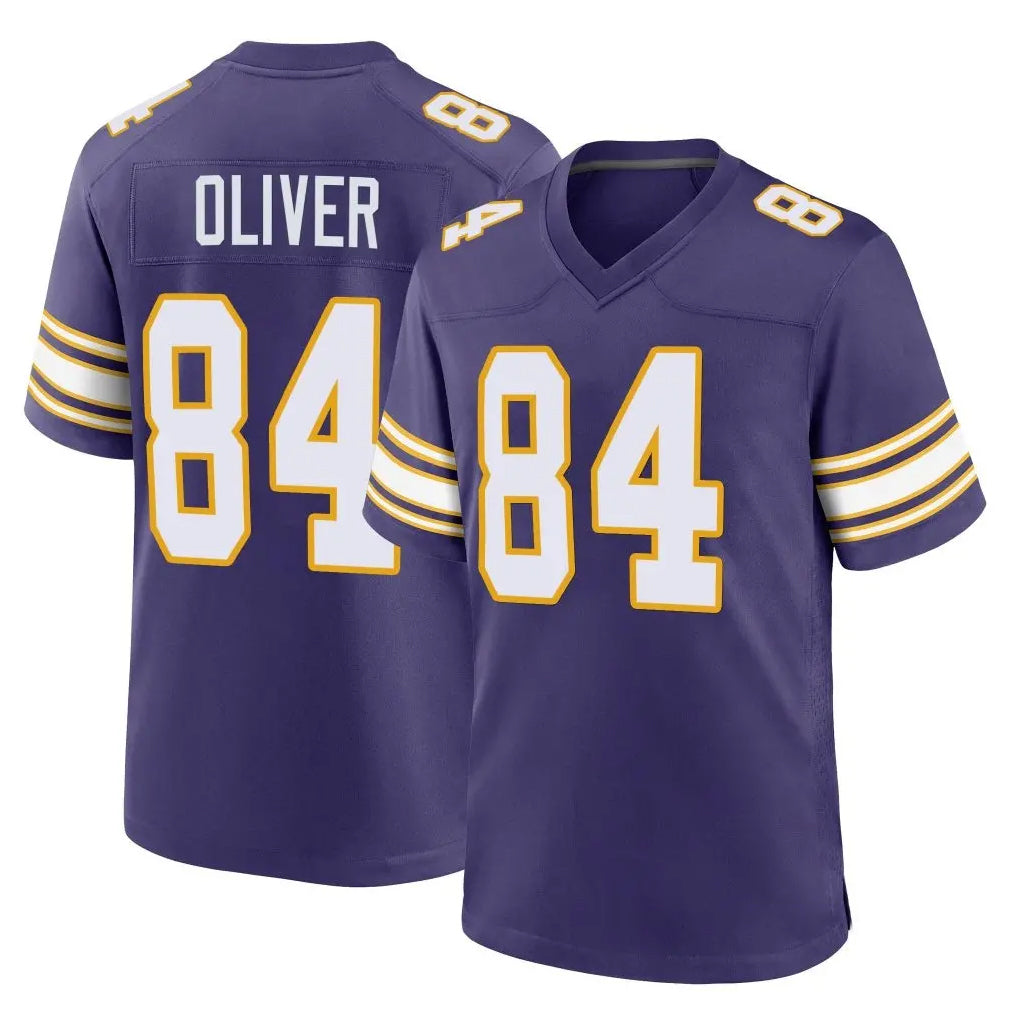 M.Vikings #84 Josh Oliver Player Purple Classic Home Game Gdoa Stitched Jerseys