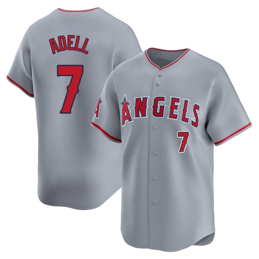 LA.Angels #7 Jo Adell Player Gray Home Limited Fdoa Stitched Jerseys