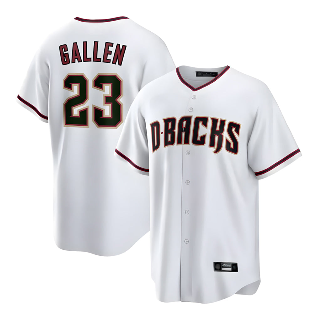 A.Diamondbacks #23 Zac Gallen Player White Home Game Gdoa Stitched Jerseys
