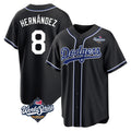 LA.Dodgers #8 Enrique Hern¨¢ndez Player Black World Series Carbon Limited Home Fdoa Stitched Jerseys