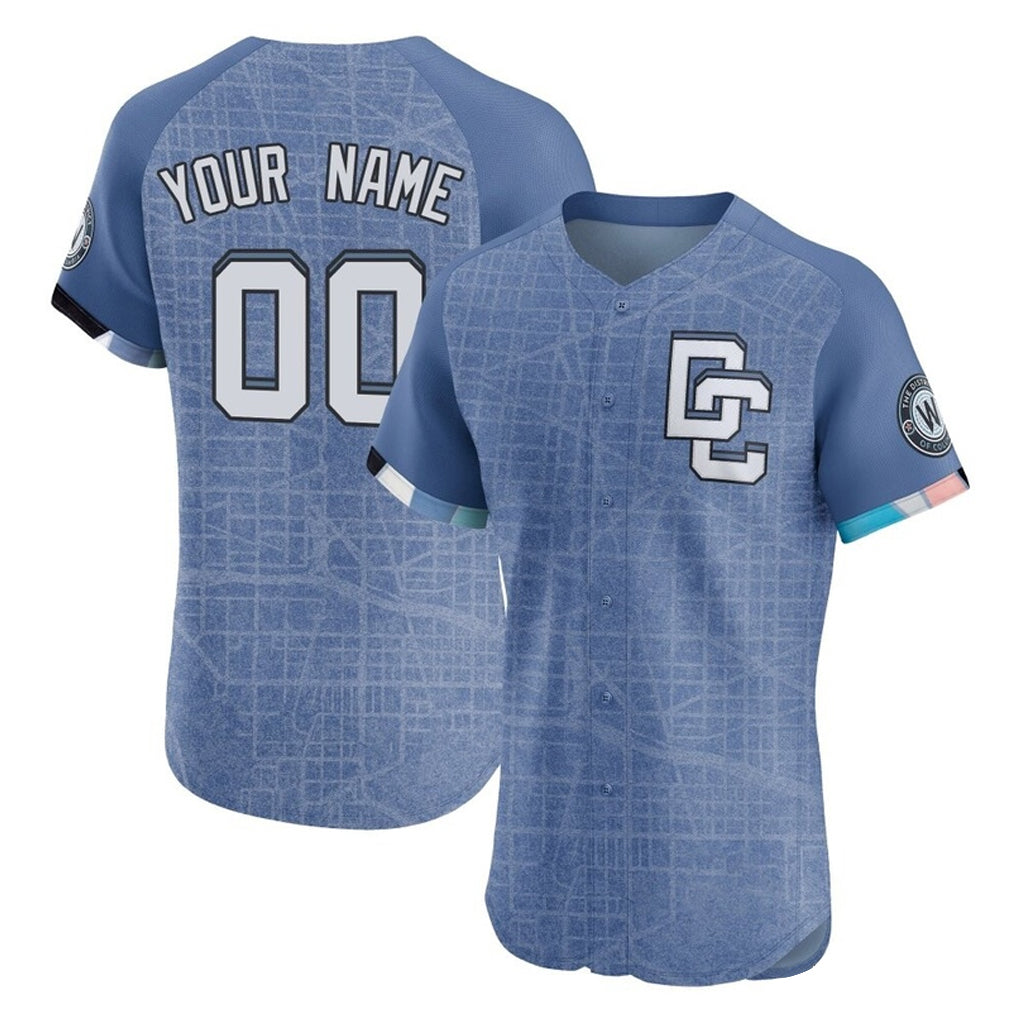 Custom W.Nationals Blue City Connect Limited Elite Home Game Any Name & Number Gdoa Stitched Jerseys