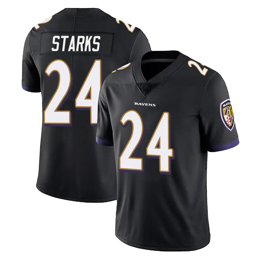 B.Ravens #24 Malaki Starks Player Black Vapor Untouchable Limited Home Game Gdoa Stitched Jerseys