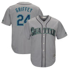 S.Mariners #24 Ken Griffey Jr Player Gray Cool Base Home Game Fdoa Stitched Jerseys