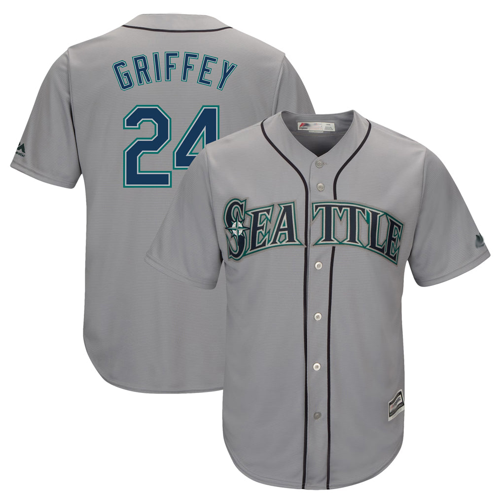 S.Mariners #24 Ken Griffey Jr Player Gray Cool Base Home Game Fdoa Stitched Jerseys
