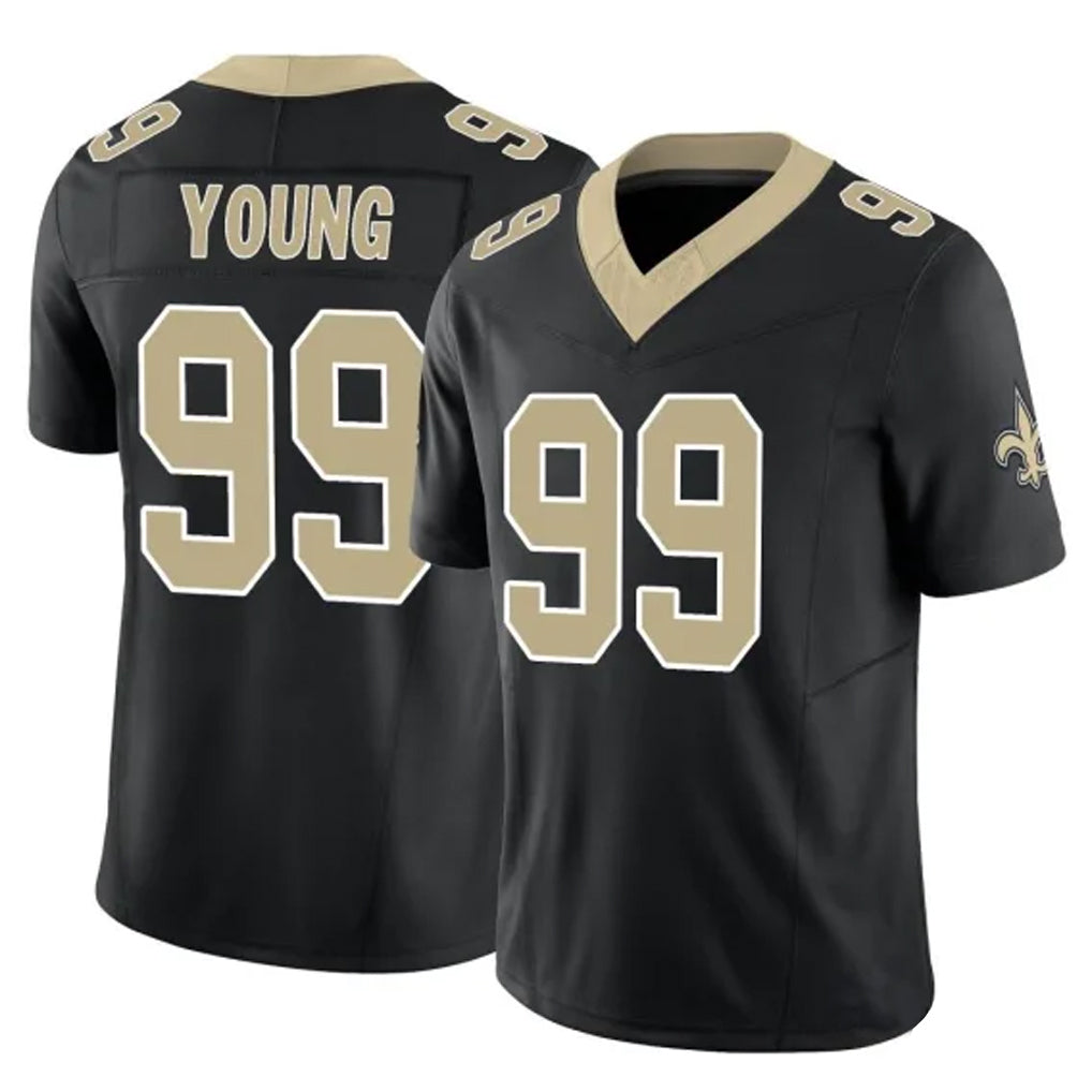 NO.Saints #99 Chase Young Player Black Limited Vapor F.U.S.E. Home Game Gdoa Stitched Jerseys
