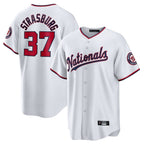 W.Nationals #37 Stephen Strasburg Player White Home Game Fdoa Stitched Jerseys
