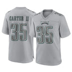 P.Eagles #35 Michael Carter II Player Gray Atmosphere Fashion Home Game Gdoa Stitched Jerseys