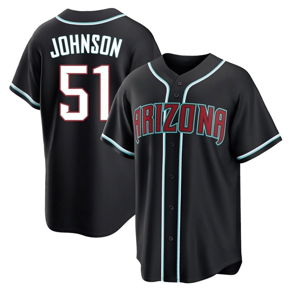 A.Diamondbacks #51 Randy Johnson Player Black Home Game Gdoa Stitched Jerseys