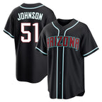 A.Diamondbacks #51 Randy Johnson Player Black Home Game Gdoa Stitched Jerseys