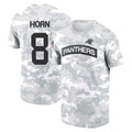 C.Panthers #8 Jaycee Horn Player Arctic Camo Salute to Service Hoodies & T-Shirts Gdoa Stitched Jerseys