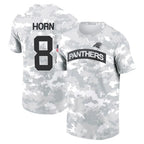 C.Panthers #8 Jaycee Horn Player Arctic Camo Salute to Service Hoodies & T-Shirts Gdoa Stitched Jerseys