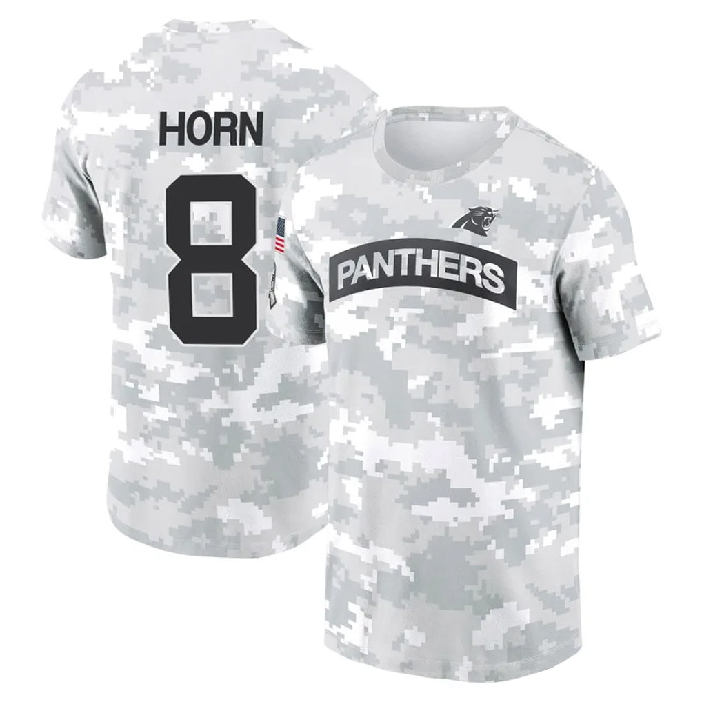 C.Panthers #8 Jaycee Horn Player Arctic Camo Salute to Service Hoodies & T-Shirts Gdoa Stitched Jerseys
