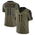 A.Cardinals #11 Larry Fitzgerald Player Salute To Service Olive Gdoa Stitched Jerseys