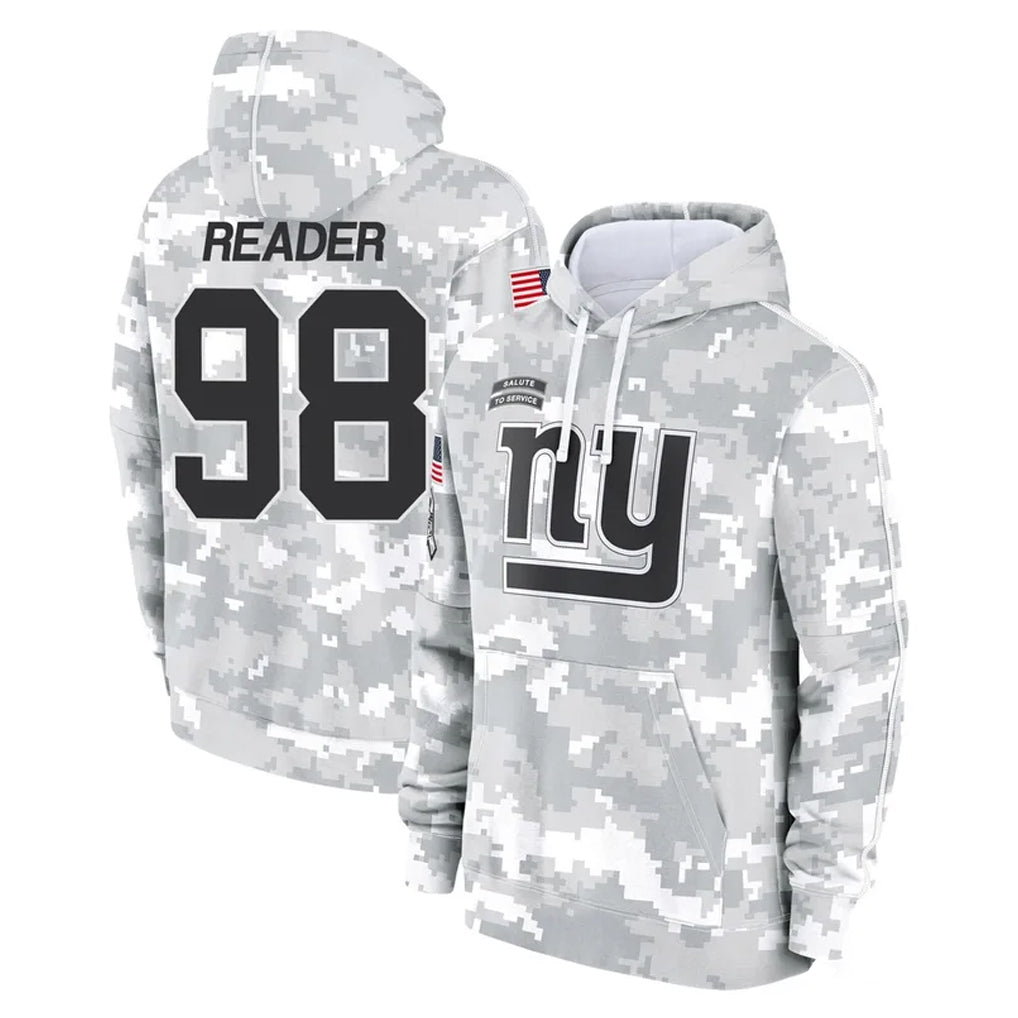 NY.Giants #98 DJ Reader Player Arctic Camo Salute to Service Pullover Hoodies Limited Game Gdoa Stitched Jerseys
