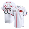 C.Reds #30 Ken Griffey Player White Speedway Classic Home Limited Gdoa Stitched Jerseys