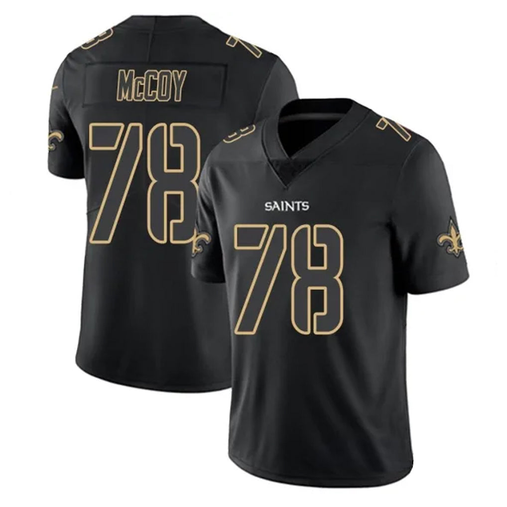 NO.Saints #78 Erik McCoy Player Black Impact Limited Home Game Gdoa Stitched Jerseys