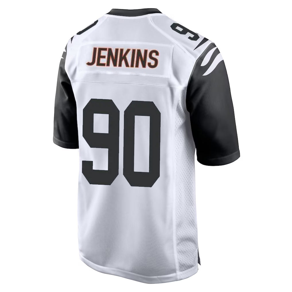 C.Bengals #90 Kris Jenkins Jr Player White Alternate Home Game Gdoa Stitched Jerseys