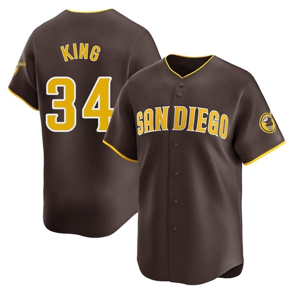 S.Diego Padres #34 Michael King Player Brown Home Limited Fdoa Stitched Jerseys