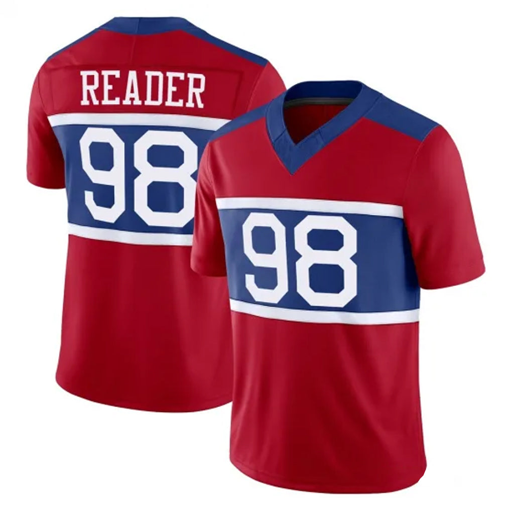 NY.Giants #98 DJ Reader Player Red Century Vapor F.U.S.E. Home Game Gdoa Stitched Jerseys