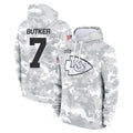 KC.Chiefs #7 Harrison Butker Player Arctic Camo Salute to Service Hoodies Limited Game Gdoa Stitched Jerseys