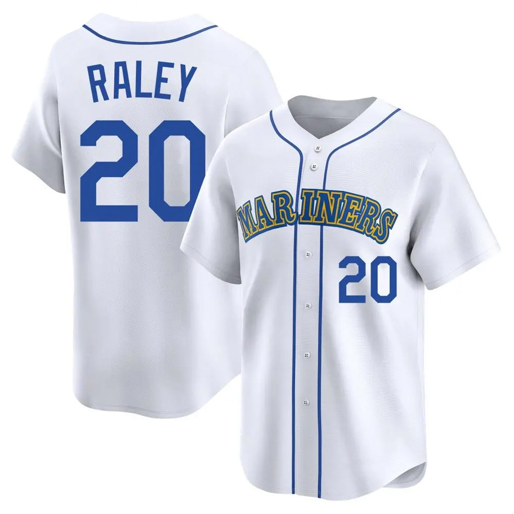 S.Mariners #20 Luke Raley Player White Throwback Cooperstown Collection Limited Game Fdoa Stitched Jerseys