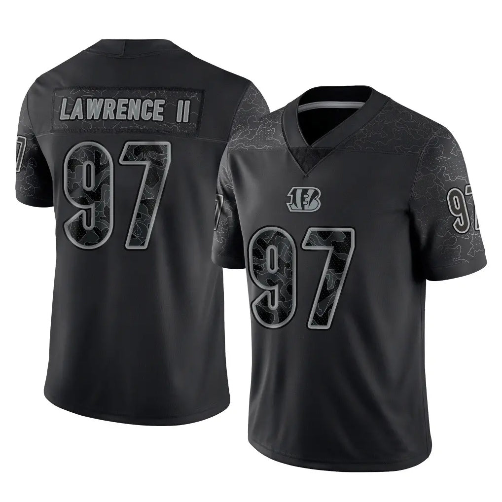 C.Bengals #97 Dexter Lawrence II Player Black Reflective Limited Game Gdoa Stitched Jerseys