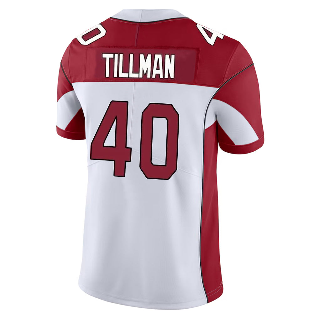 A.Cardinals #40 Pat Tillman Player White Vapor Limited Home Game Gdoa Stitched Jerseys