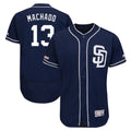 S.Diego Padres #13 Manny Machado Player Navy Majestic Patch Flex Base Game Fdoa Stitched Jerseys