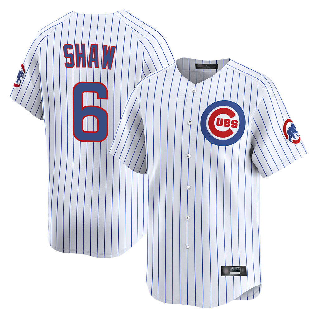C.Cubs #6 Matt Shaw Player White Limited Home Game Gdoa Stitched Jerseys