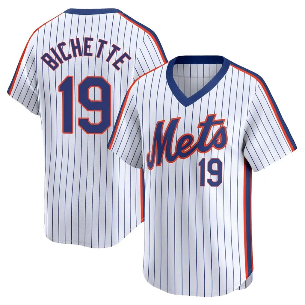 NY.Mets #19 Bo Bichette Player White Cooperstown Collection T-shirt Game Fdoa Stitched Jerseys