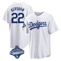 LA.Dodgers #22 Clayton Kershaw Player White World Series Meet Game Home Fdoa Stitched Jerseys