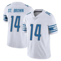 D.Lions #14 Amon-Ra St. Brown Player White Limited Vapor Untouchable Home Game Gdoa Stitched Jerseys