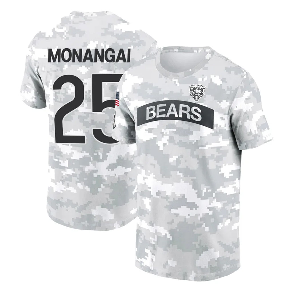 C.Bears #25 Kyle Monangai Player Arctic Camo Salute to Service Performance T-Shirt Limited Gdoa Stitched Jerseys