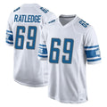 D.Lions #69 Tate Ratledge Player White Home Game Gdoa Stitched Jerseys