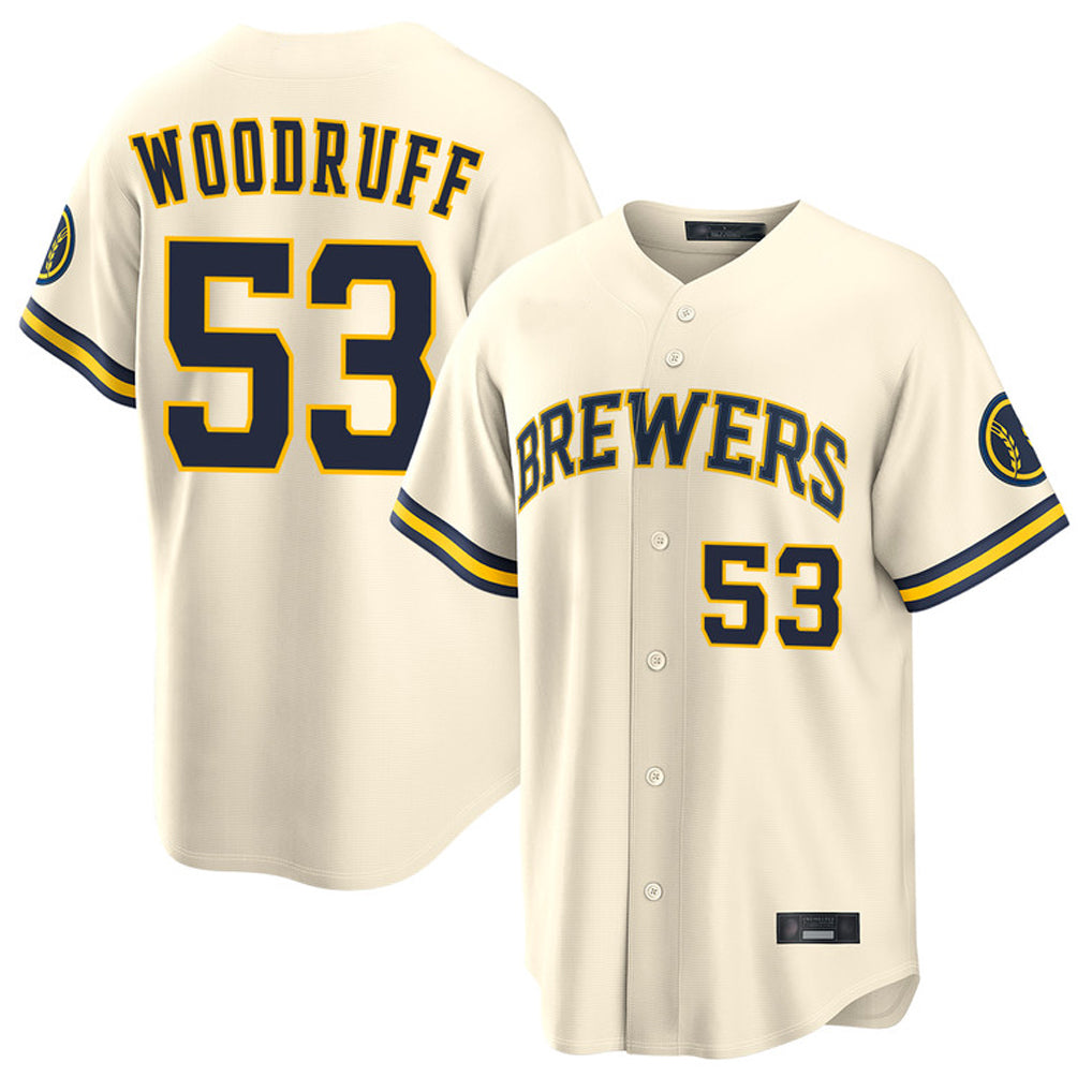M.Brewers #53 Brandon Woodruff Player Cream Home Limited Fdoa Stitched Jerseys
