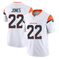 D.Broncos #22 Brandon Jones Player White Limited Vapor F.U.S.E. Home Game Gdoa Stitched Jerseys