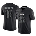 S.Seahawks #18 Elijah Arroyo Player Black Limited Reflective Home Game Gdoa Stitched Jerseys