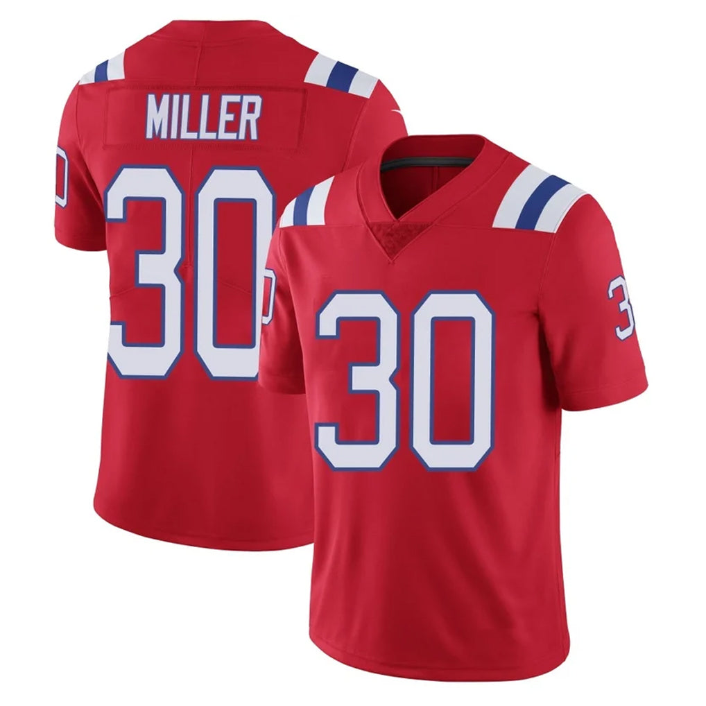 NE.Patriots #30 Jam Miller Player Red Vapor Untouchable Home Game Gdoa Stitched Jerseys