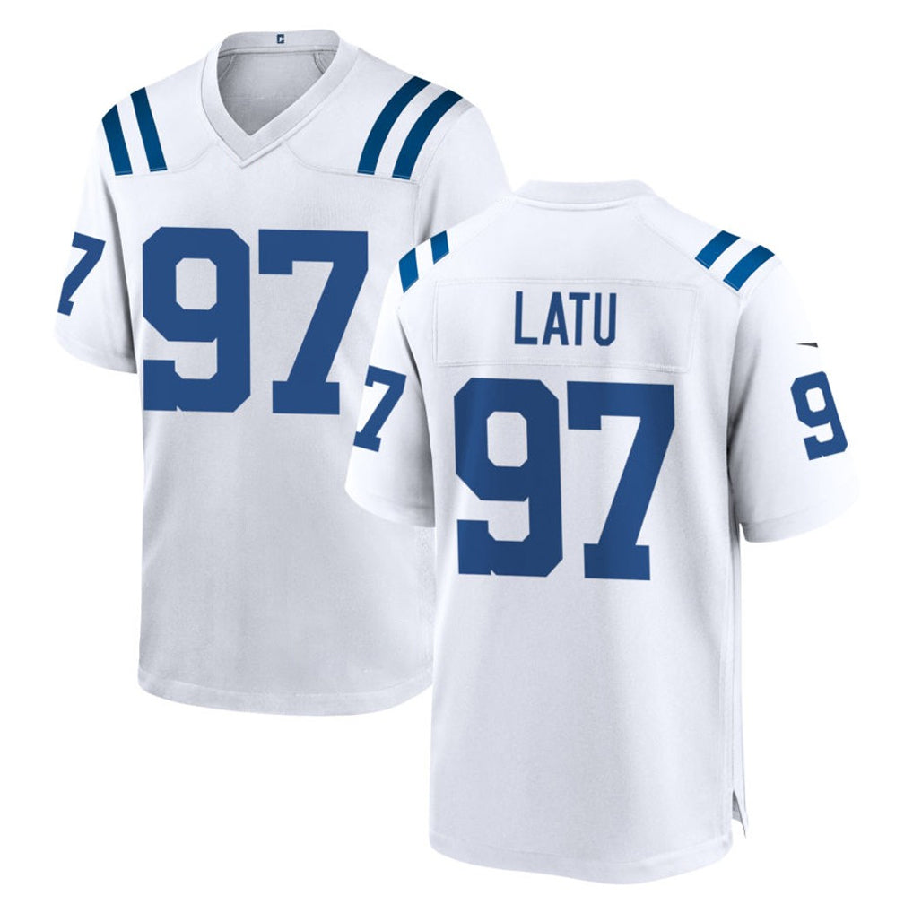 IN.Colts #97 Laiatu Latu Player White Home Game Gdoa Stitched Jerseys