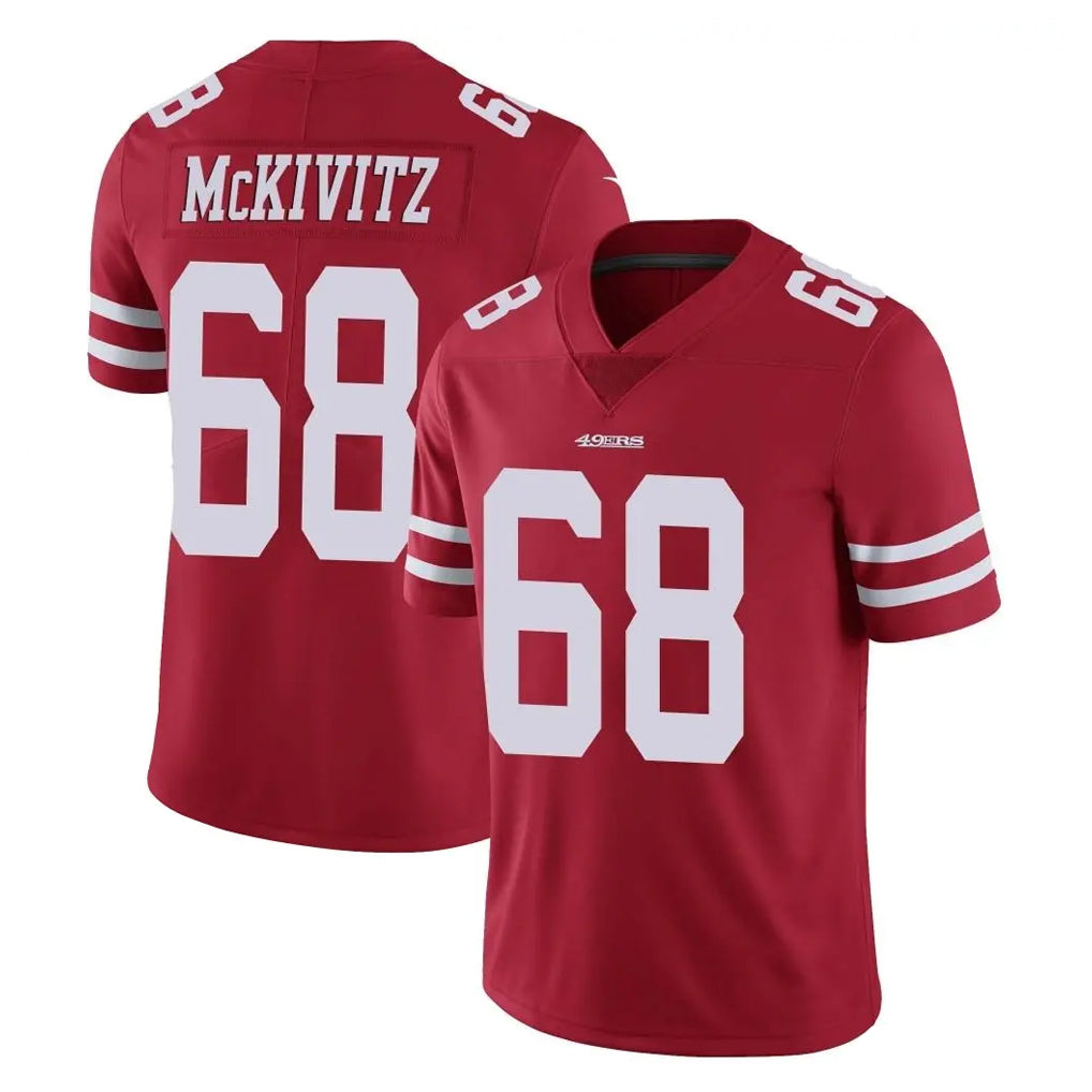 SF.49ers #68 Colton McKivitz Player Red Limited Vapor Untouchable Home Game Gdoa Stitched Jerseys