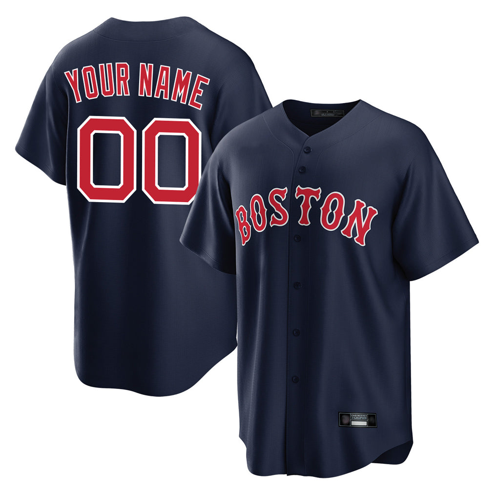 Custom B.Red Sox Navy Home Game Any Name & Number Gdoa Stitched Jerseys