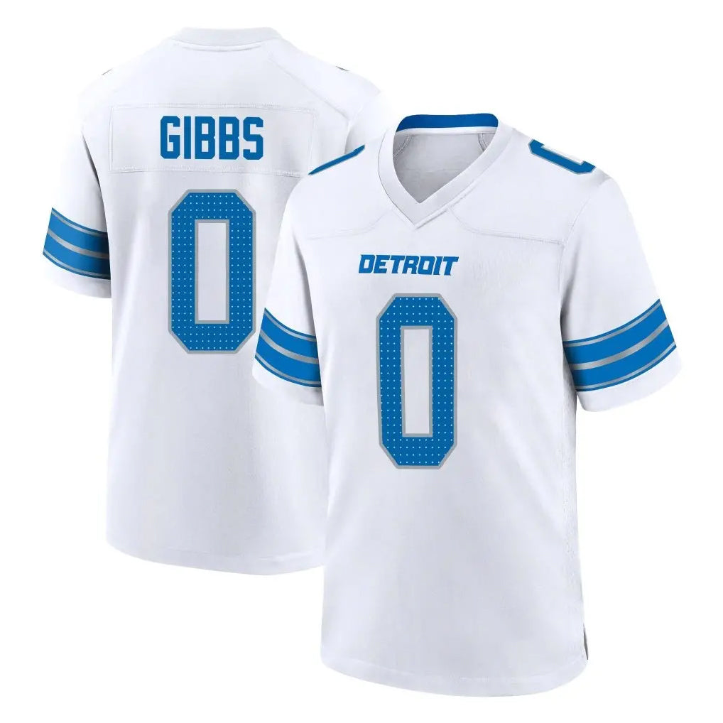 D.Lions #0 Jahmyr Gibbs Player White Alternate Home Game Gdoa Stitched Jerseys
