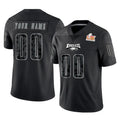 Custom P.Eagles Black Fashion Super Bowl LIX Home Game Any Name & Numbers Gdoa Stitched Jerseys